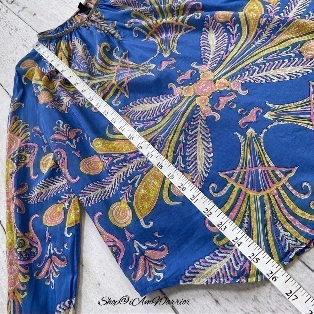 J.Crew mirrored paisley/feather cotton-silk voile pullover top *shop@iamwarrior